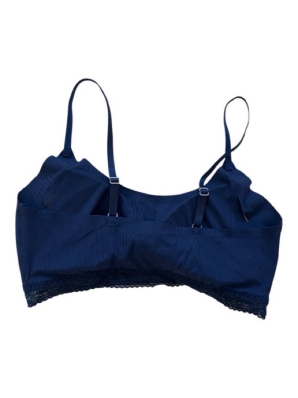 Lucky Brand Blue Nylon Wireless Bralette size L Lace - Picture 5 of 7